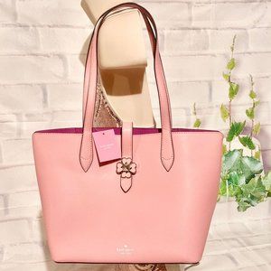 KATE SPADE KACI BRIGHT CARNATION PINK SMALL LEATHER TOTE MSRP $299